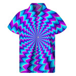 Blue Dizzy Moving Optical Illusion Men'S Short Sleeve Shirt