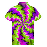 Green Vortex Moving Optical Illusion Men'S Short Sleeve Shirt