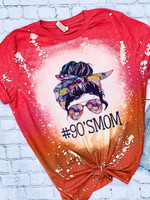 90’S Mom Tie Dye 3D Bleached All Over Printed T-shirt