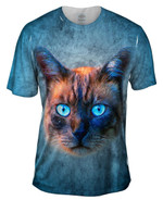 Blue Eyed Cat Face Mens T-Shirt