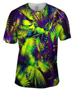 Neon Purple Palm Jungle Mens T-Shirt