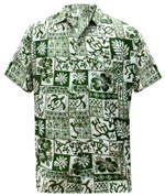 La Leela Men'S Casual Beach Hawaiian Aloha Shirt Aloha Tropical Beach Front Pocket Short Sleeve Green Hawaiian Shorts Beach Short Sleeve