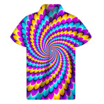 Spiral Colors Moving Optical Illusion Men'S Short Sleeve Shirt