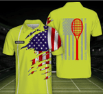 Personalized Name American Tennis Yellow Lemon Color Polo Shirt