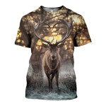 Deer With Heart Horn Unisex 3D T-Shirt All Over Print ONDAP