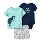 Hot! High Quality Teamsters Baby Boy & Girl Clothing Set Short T-Shirt + Shorts Or + Romper 3 Pcs Set Baby Clothes