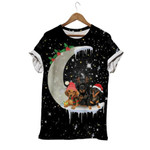 Dog On Moon Christmas Unisex 3D T-Shirt All Over Print OICIC