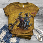 Skeleton Couple Biker 3D t shirt hoodie sweater