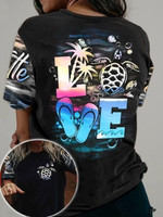 Love Turtle Flip Flop Beach 3D T-Shirt 3D Hoodie Sweater Tshirt All-Over Print
