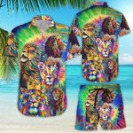 Lion Oil Painting Tiedye Hawaii Shirt