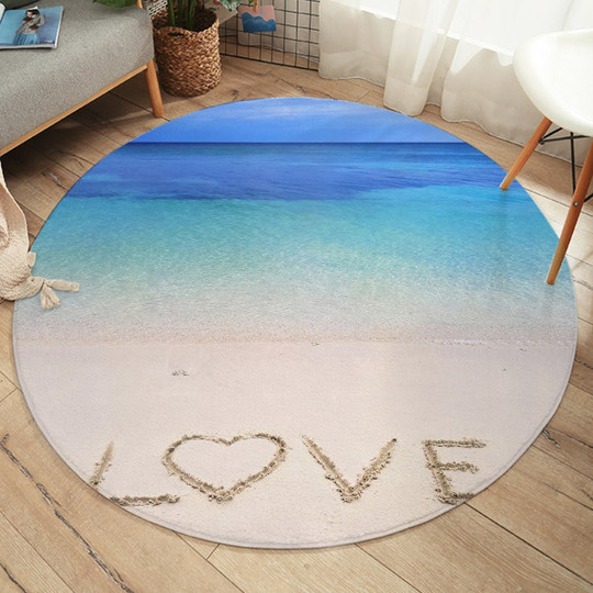 Love Summer Beach Area Rug Round Carpet, How To Place A Round Area Rug