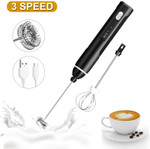 Electric Milk Frother Kitchenaid Mixer Handheld Rechargeable 3 Speed Adjustable Mini Coffee Frother Whisk for Coffee, Hot Chocolate, Frappe