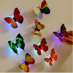 Color light Butterfly Wall Stickers easy installation night light Home living kid room bedroom decor