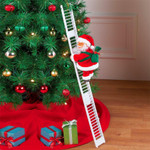 Santa Claus climbing the ladder