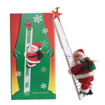 Santa Claus climbing the ladder