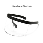 3 Pack Oversize Face Shield Visor Sunglasses Flat Top Mirrored 172mm Sand Glasses Frame Sunglasses