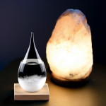 Weather Forecast Storm Glass with Wood Base