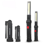 5 Working Modes Portable COB Flashlight Torch USB Rechargeable LED With Hanging Hook