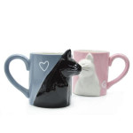 Kissing Cats Ceramic Couple Mugs (Set of 2)