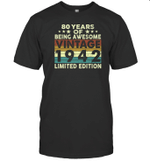80 Years Of Being Awesome Vintage 1942 Limited Edition Shirt 80th Birthday Gift Shirt
