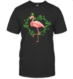 Flamingo Shamrock Heart Irish St Patrick's Day Funny Shirt