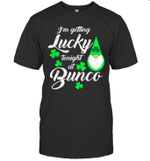 Funny Bunco St Patrick's Day Gnome Getting Lucky At Bunco Shirt