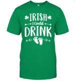 I Rish I Could Drink St Patrick's Day Pregnancy Announcement Shirt