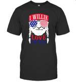 I Willie Love The USA Flag Shirt, Willie Nelson Shirt, Willie Nelson T Shirt, Feelin' Willie Shirt, Patriotic Shirt, 4th of July Shirt
