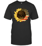 Leopard Print Skull In Sunflower American Flag Shirt