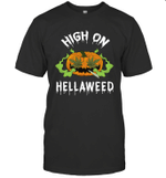 Pumpkin Weed High On Hellaweed Halloween Shirt