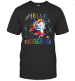Unicorn Hello Kindergarten Hearts Shirt Back To School Funny Gift Shirt