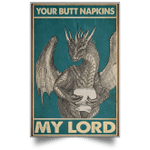 Your Butt Napkins My Lord Dragon Vintage Poster