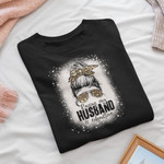 Raising My Husband Is Exhausting Leopard Messy Bun Bleached Shirt