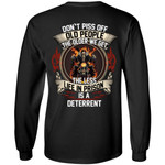 Don’t Piss Off Old People The Less Life In Prison Is A Deterrent Skull Shirt Print On Back
