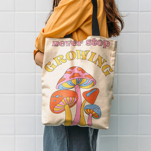 Never Stop Growing Hippie Accessories Tote Bag