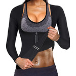 New Women Neoprene Weight Loss Top Hot Sweat Workout Long Sleeve T Shirt Body Shaper Sauna Suit Fat Burner Waist Trainer Corsets