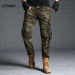Men Tactical Camo Cargo Pants Casual Fashion Big Pockets Camouflage Trousers