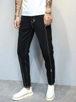 Men Top-stitching Tapered Jeans