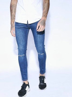 Men Ripped Washed Skinny Jeans