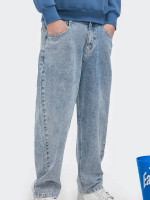 Men Colorblock Pocket Baggy Jeans