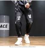 Men Fashion Ripped Loose Fit Baggy Jogger Jeans