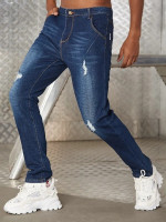 Men High Waist Washed Ripped Jeans