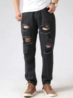 Men Solid Ripped Jeans