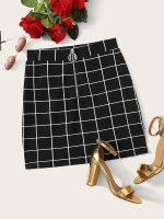 O-Ring Zip Front Grid Skirt
