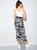 Swirl Print Jersey Maxi Skirt