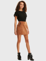 Buttoned Pocket Cord Skirt