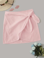 Solid Knot Side Wrap Skirt