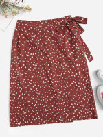 Ditsy Floral Print Knot Detail Skirt