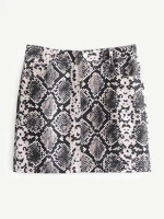 Snakeskin Print Skirt