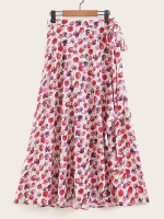 Ditsy Floral Tie Side Skirt